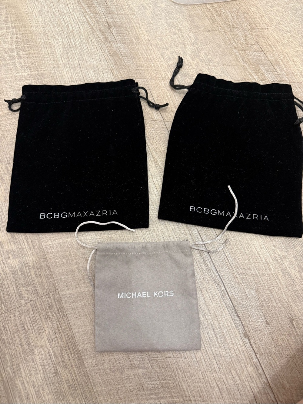 BCBGMaxAzria Black Velvet Jewelry Pouch (Set of 2)
